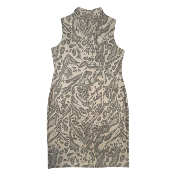 J. McLaughlin Liz Suede Jaguar Print Sheath Dress SIZE-LARGE - Picture 4 of 10